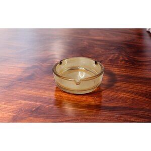 vintage art deco depression glass circle pattern Ashtray